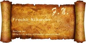 Frecko Nikander névjegykártya