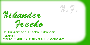 nikander frecko business card